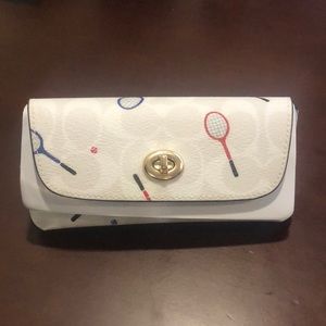 Coach limited edition glasses case Signature canvas Tennis Racket print